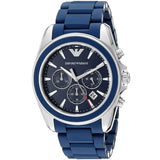 Emporio Armani Sigma Chronograph Blue Dial Blue Silicone Strap Watch for Men - AR6068