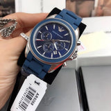 Emporio Armani Sigma Chronograph Blue Dial Blue Silicone Strap Watch for Men - AR6068