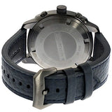 Emporio Armani Sportivo Chronograph Silver Dial Blue Leather Strap Watch for Men - AR6086