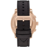 Emporio Armani Ruggero Chronograph Rose Gold Dial Black Leather Strap Watch for Men - AR6087
