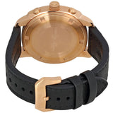Emporio Armani Ruggero Chronograph Rose Gold Dial Black Leather Strap Watch for Men - AR6087