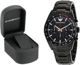 Emporio Armani Sigma Chronograph Black Dial Black Steel Strap Watch for Men - AR6094