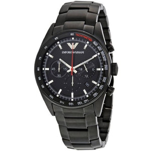 Emporio Armani Sigma Chronograph Black Dial Black Steel Strap Watch for Men - AR6094