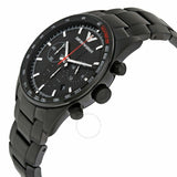 Emporio Armani Sigma Chronograph Black Dial Black Steel Strap Watch for Men - AR6094