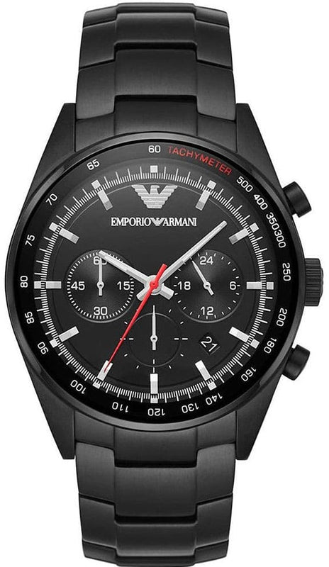 Emporio Armani Sigma Chronograph Black Dial Black Steel Strap Watch for Men - AR6094