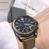 Emporio Armani Sigma Chronograph Gray Dial Green Nylon Strap Watch for Men - AR6130