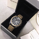 Emporio Armani Sigma Chronograph Gray Dial Green Nylon Strap Watch for Men - AR6130