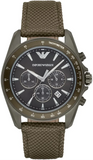 Emporio Armani Sigma Chronograph Gray Dial Green Nylon Strap Watch for Men - AR6130