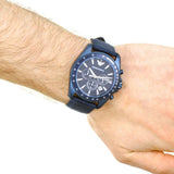 Emporio Armani Sportivo Chronograph Blue Dial Blue Nylon Strap Watch for Men - AR6132