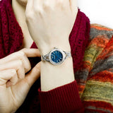 Emporio Armani Chiara Blue Dial Blue Leather Strap Watch for Women - AR7330