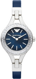 Emporio Armani Chiara Blue Dial Blue Leather Strap Watch for Women - AR7330