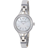 Emporio Armani Chiara Mother of Pearl Dial White Leather Strap Watch for Women - AR7353