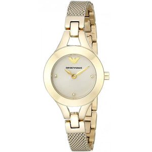 Emporio Armani Chiara Silver Dial Gold Steel Strap Watch for Women - AR7363
