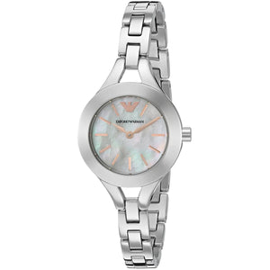 Emporio Armani Chiara Mother of Pearl Dial Silver Steel Strap Watch for Women - AR7425