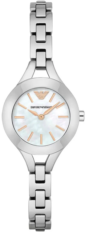 Emporio Armani Chiara Mother of Pearl Dial Silver Steel Strap Watch for Women - AR7425