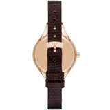 Emporio Armani Chiara Silver Dial Brown Leather Strap Watch for Women - AR7431