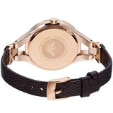Emporio Armani Chiara Silver Dial Brown Leather Strap Watch for Women - AR7431