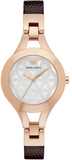 Emporio Armani Chiara Silver Dial Brown Leather Strap Watch for Women - AR7431