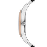 Emporio Armani Chiara Two Tone Dial Black Leahter Strap Watch for Women  - AR7436