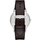 Emporio Armani Kappa Quartz Black Dial Brown Leather Strap Watch For Men - AR80008
