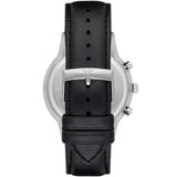 Emporio Armani Renato Chronograph Black Dial Black Leather Strap Watch for Men - AR8034