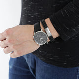 Emporio Armani Renato Chronograph Black Dial Black Leather Strap Watch for Men - AR8034