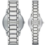 Emporio Armani Quartz White Dial Silver Steel Strap Watch For Men - AR90000