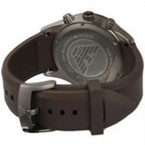 Emporio Armani Sportivo Chronograph Black Dial Brown Silicone Strap Watch for Men - AR9501