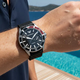 Emporio Armani Diver Black Dial Black Silicon Strap Watch for Men - AR11341