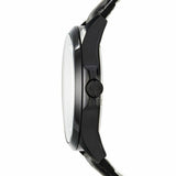 Armani Exchange Hampton Chronograph Black Dial Black Leather Strap Watch For Men - AX2400