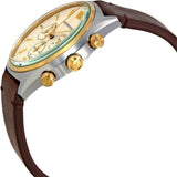 Emporio Armani Chronograph White Dial Brown Leather Strap Watch For Men - AR11033