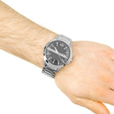 Armani Exchange Hampton Chronograph Black Dial Silver Steel Strap Watch For Men - AX2103