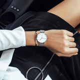 Daniel Wellington Petite Sterling White Dial Silver Mesh Bracelet Watch For Women - DW00100220