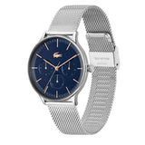 Lacoste Club Multifunction Blue Dial Silver Mesh Strap Watch for Men - 2011228