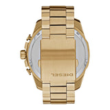 Diesel Mega Chief Chronograph Gold Dial Gold Steel Strap Watch For Men - DZ4360