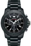 Movado Series 800 Chronograph Black Dial Black Steel Strap Watch For Men - 2600119