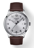Tissot T-Sport Gent XL Silver Dial Brown Leather Strap Watch for Men - T116.410.16.037.00