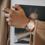 Daniel Wellington Iconic Link White Dial Rose Gold Steel Strap Watch For Women - DW00100211