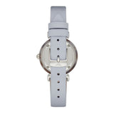 Emporio Armani White Dial Light Blue Leather Strap Watch For Women - AR11002