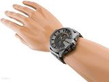 Diesel Mega Chief Chronograph Grey Dial Grey Steel Strap Watch For Men - DZ4466