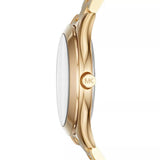 Michael Kors Mini Runway Slim Gold Dial Gold Steel Strap Watch for Women - MK3512