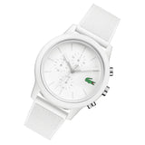 Lacoste 12.12 Chronograph White Dial White Silicon Strap Watch for Men - 2010974