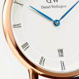 Daniel Wellington Dapper Durham White Dial Brown Leather Strap Watch For Women - DW00100113