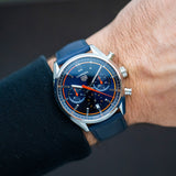 Tag Heuer Carrera Chronograph Blue Dial Blue Leather Strap Watch for Men - CBN201D.FC6543
