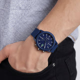 Lacoste 12.12 Chronograph Blue Dial Blue Silicon Strap Watch for Men - 2010970