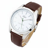 Lacoste Edmonton White Dial Brown Leather Strap Watch for Men - 2010893