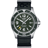 Breitling Superocean Automatic 44mm Outerknown Green Dial Green Nylon Strap Watch for Men - A17367A11L1W1