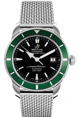 Breitling Superocean Heritage 42mm Chronograph Green Bezel Mens Watch - A1732136