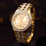 Bulova Crystal Collection Champagne Dial Two Tone Steel Strap Watch for Women - 98B174