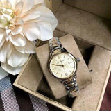 Burberry The Classic Champagne Gold Dial Two Tone Steel Strap Watch for Women - BU10118